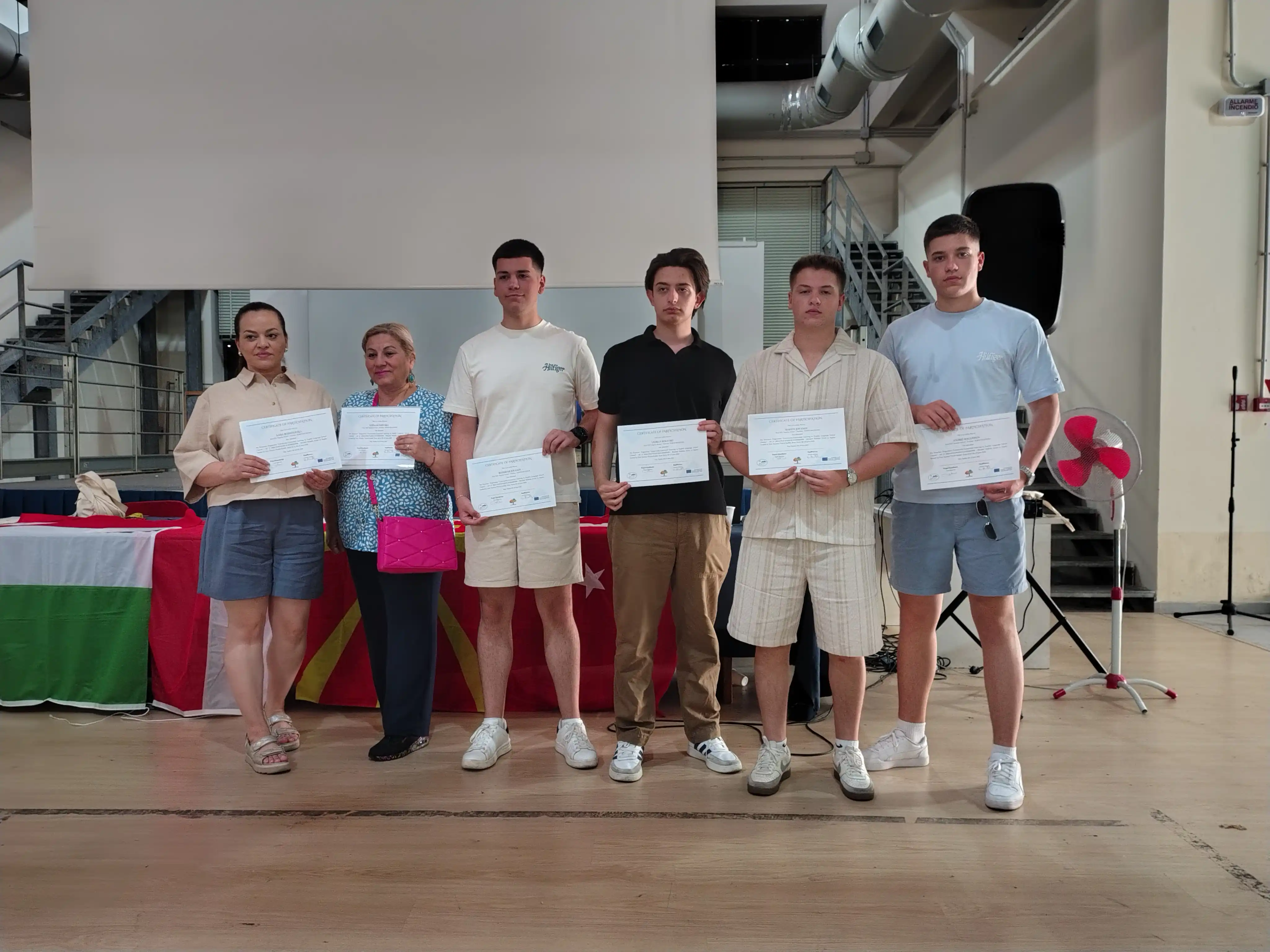 Participants representing North Macedonia during the Community & English Blended Mobility in Naples, Italy.
