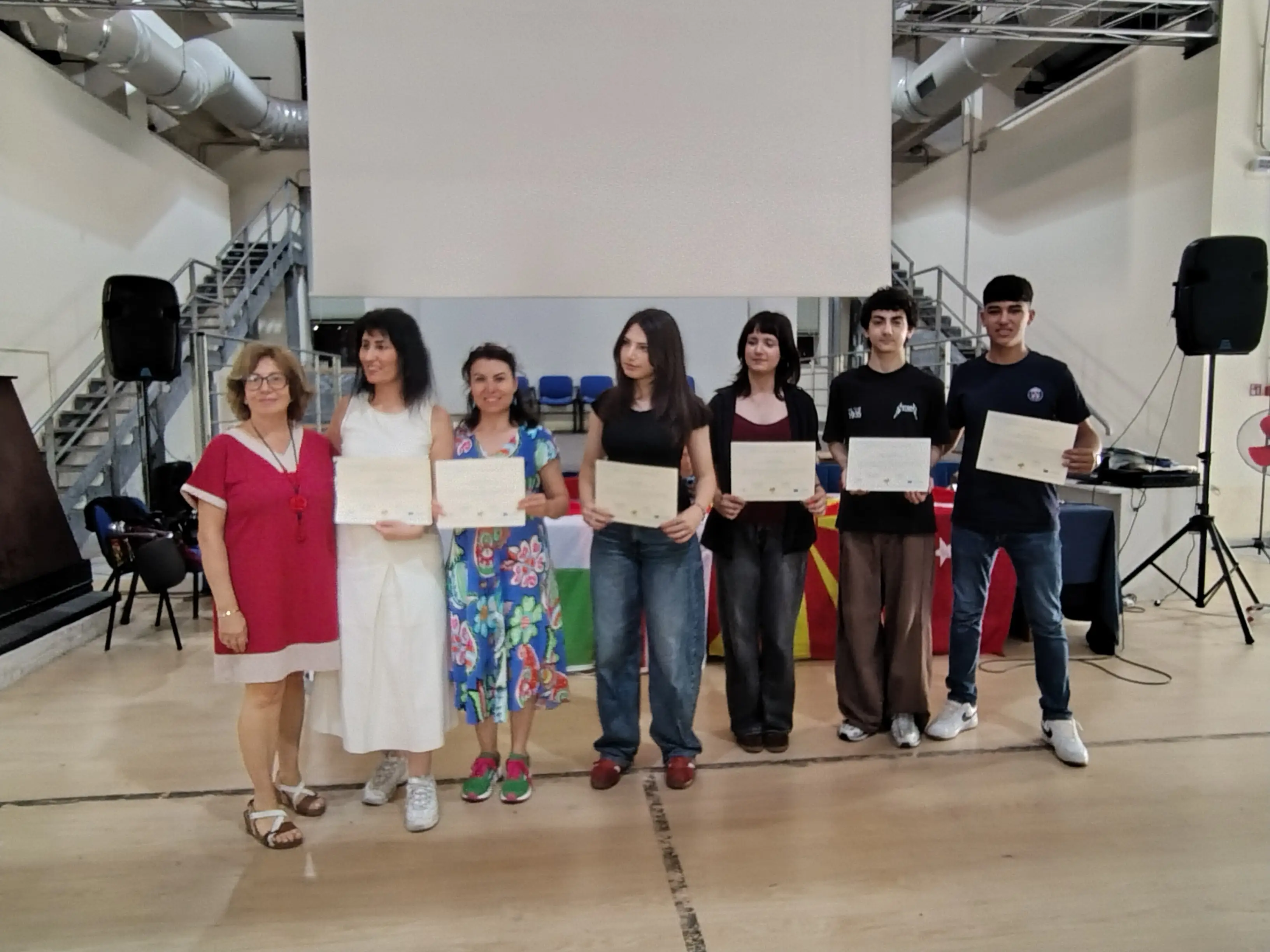 Participants representing Türkiye during the Community & English Blended Mobility in Naples, Italy.